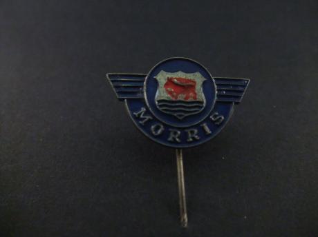 Austin Morris Brits automerk blauw logo zilverkleurig